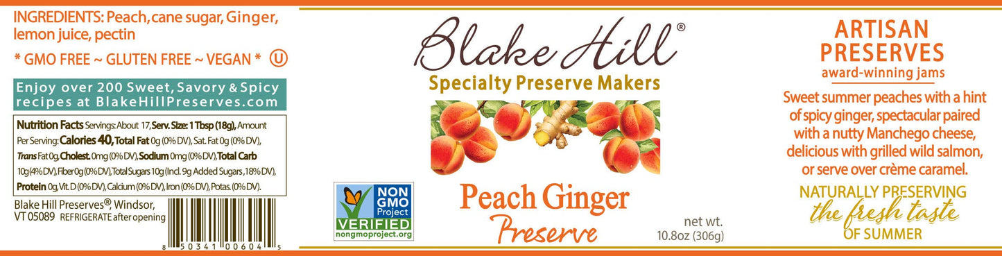 Jam - Peach Ginger Preserve 10.8oz