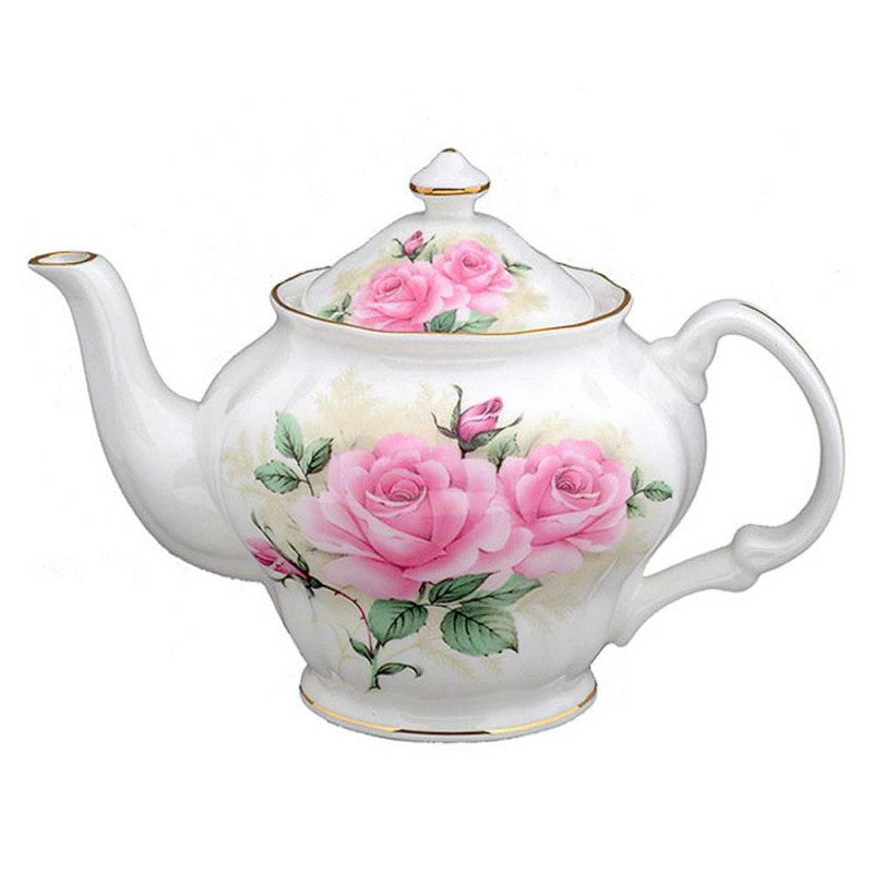 Teapot- Rose Themed Bone China-40oz