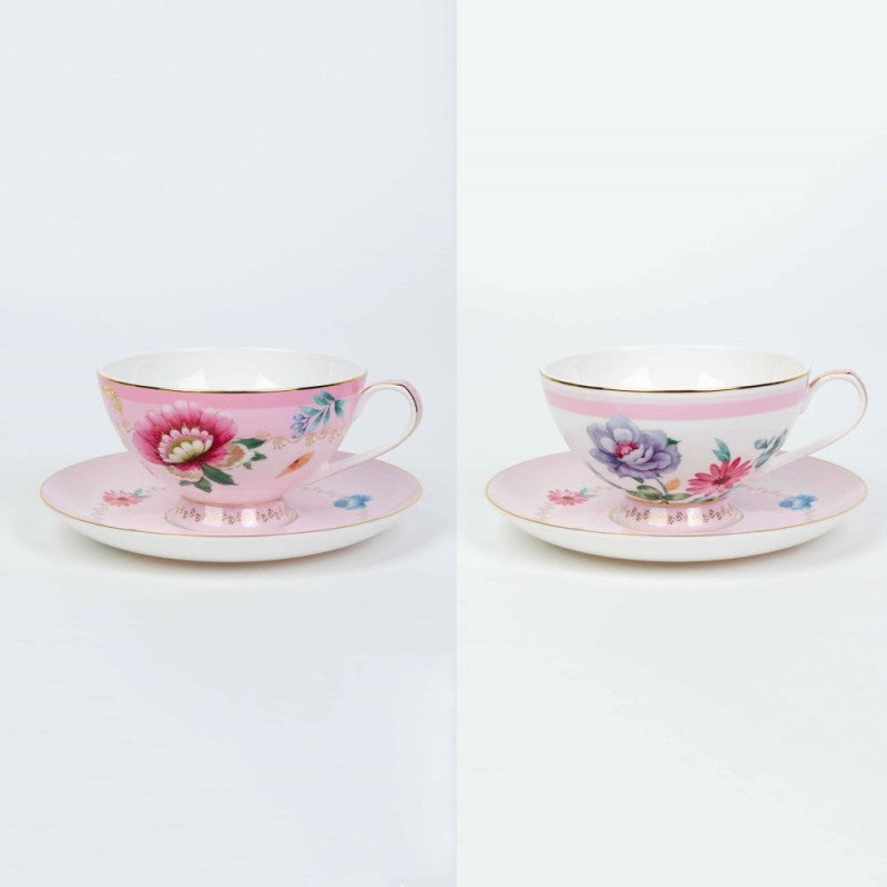 Teacup and Saucer Set - Floral Garden
