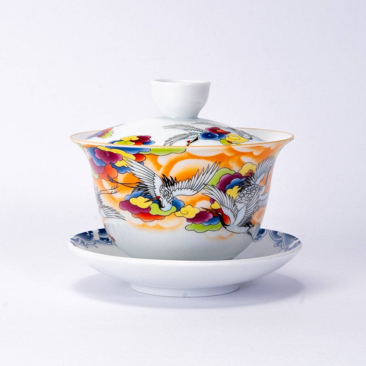 Gaiwan - Tea Brewing Cup with Lid Japanese Crane 5 fl oz (150 ml)
