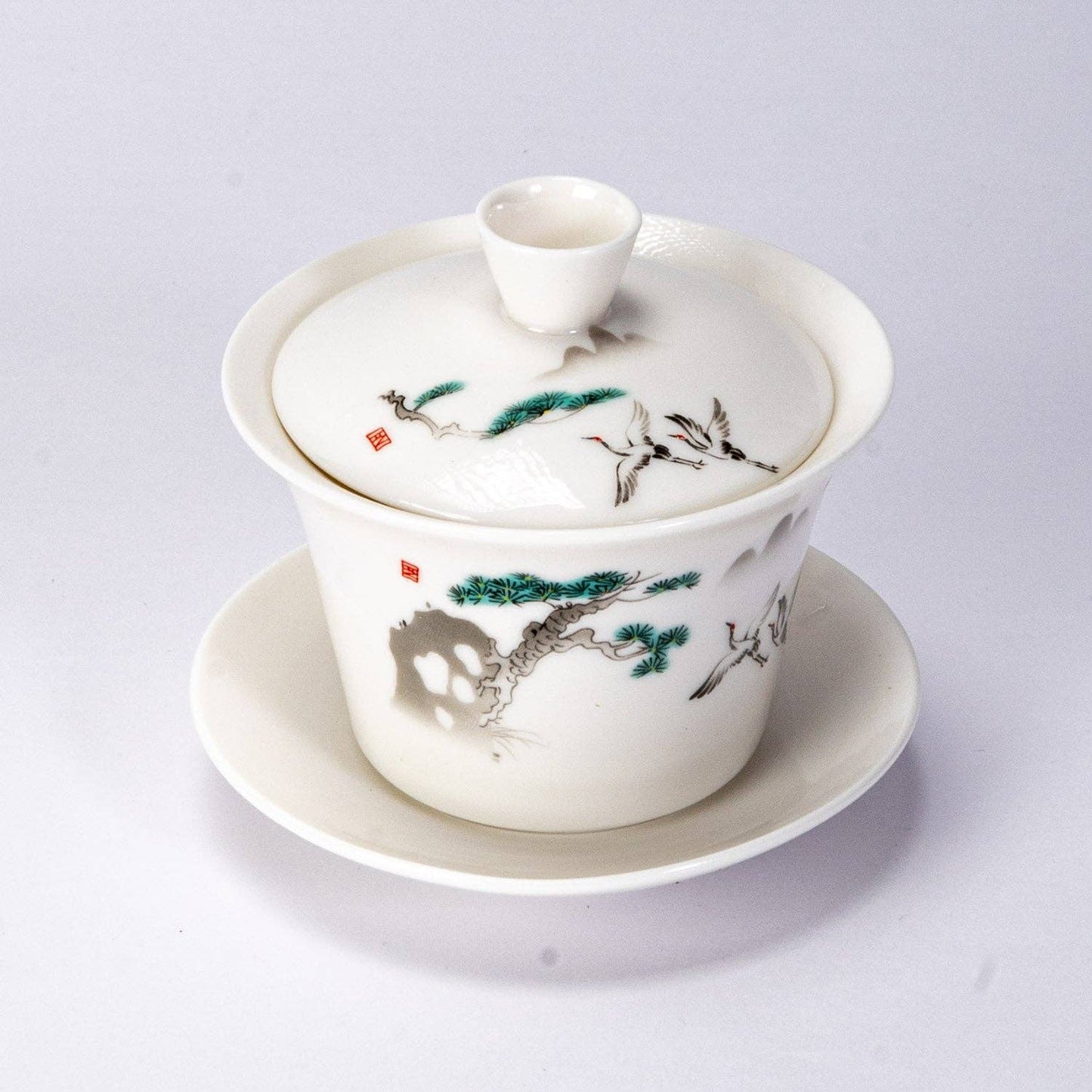 Gaiwan - Tea Brewing Cup with Lid – Japanese Crane 5oz (150ml)