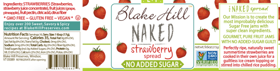 Spread - Naked Strawberry Spread - No Added Sugar 10.4oz