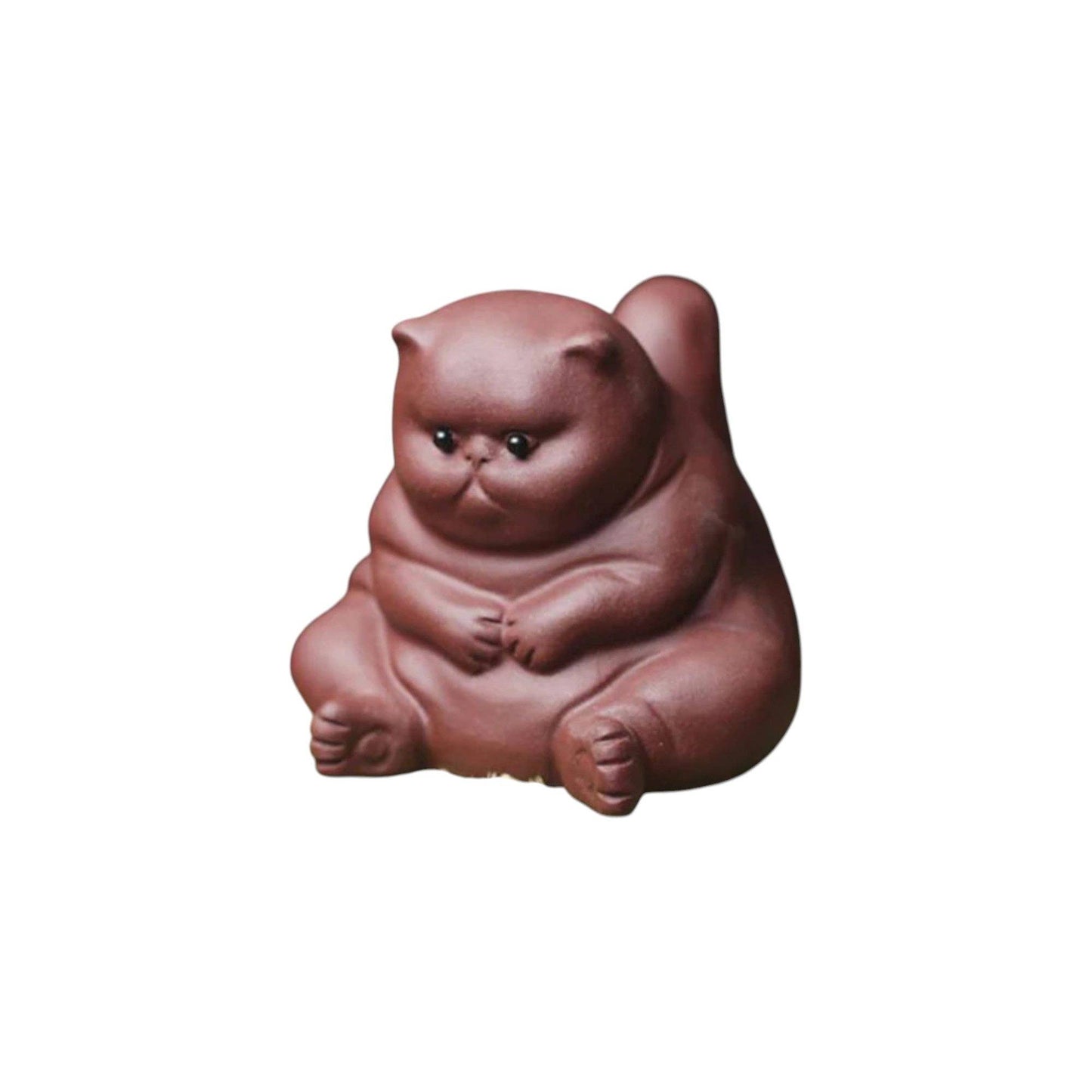 Tea Pet - Seated Chubby Cat Zisha ( 2.5"H)