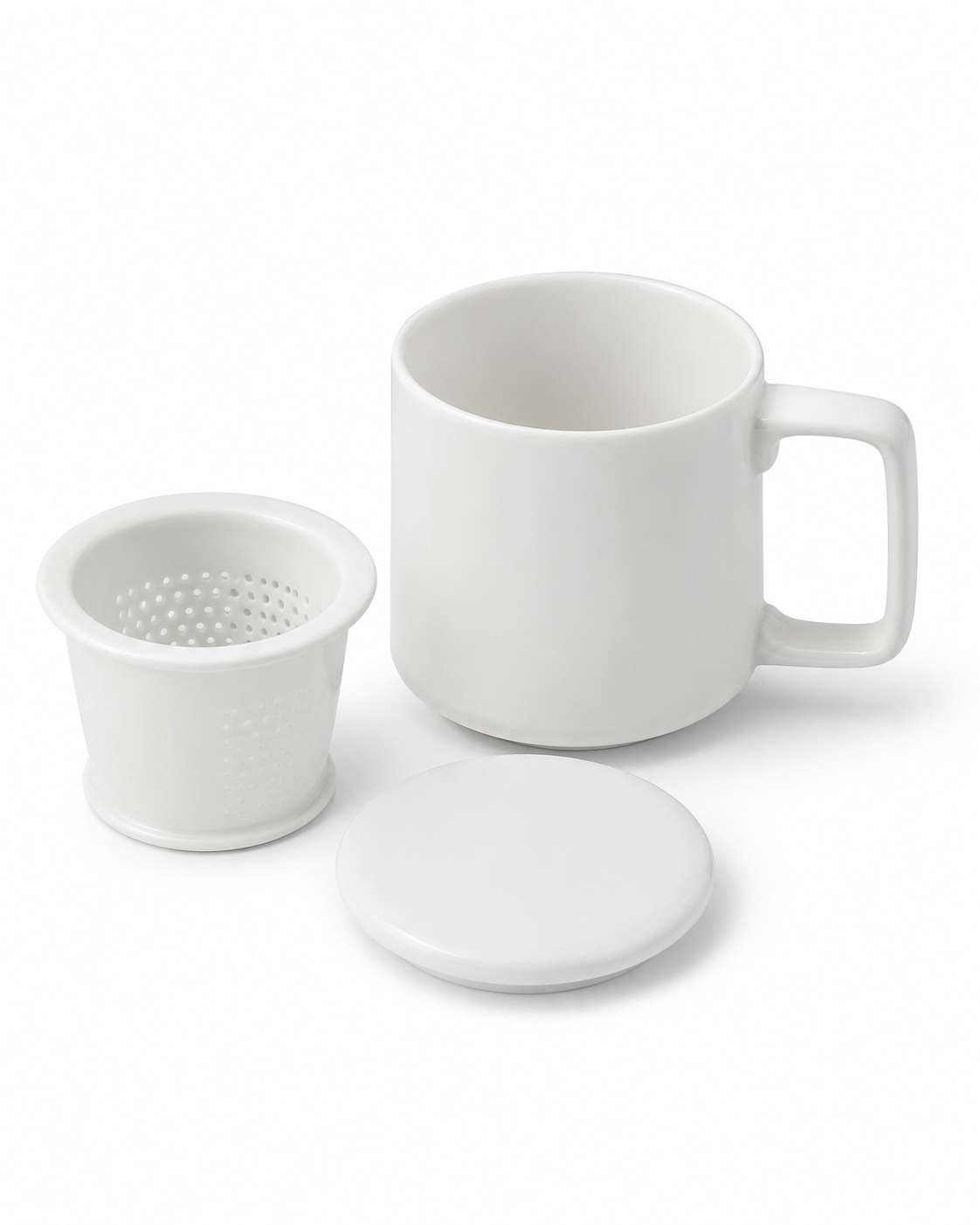 Brew In Mug - Modern Ceramic Tea Infuser Mug Set with Lid