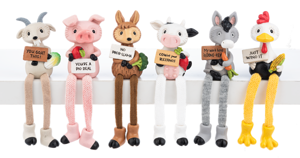 Shelf Sitters - Funny Farm Whimsical Country Critters