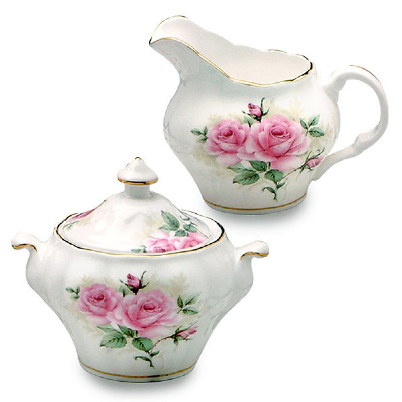 Creamer and Sugar Set - Rose Bouquet