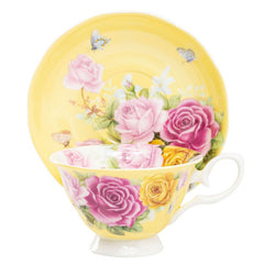 Tea Cup and Saucer Set - Rose (8floz)