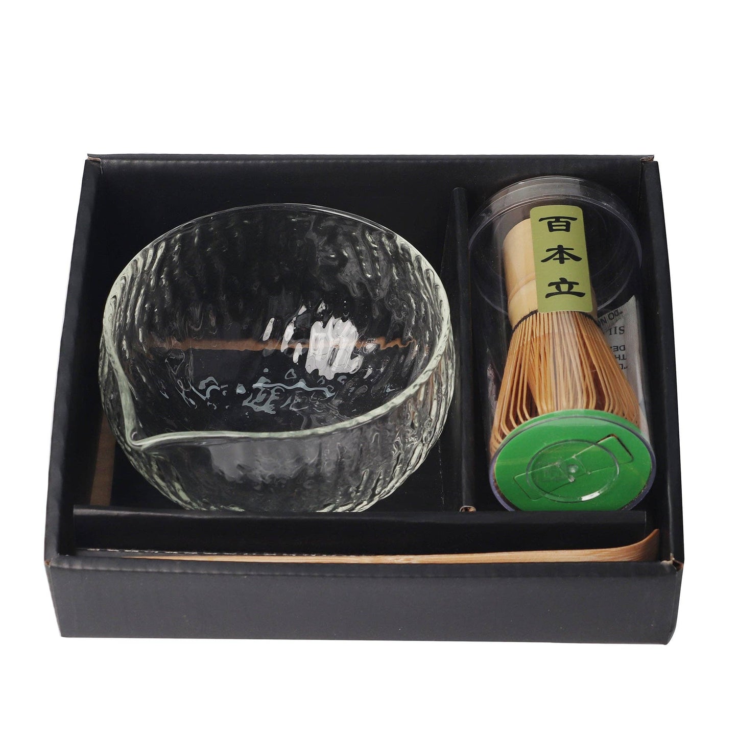 Matcha Tea Set - Glass Bowl with Whisk and Scoop