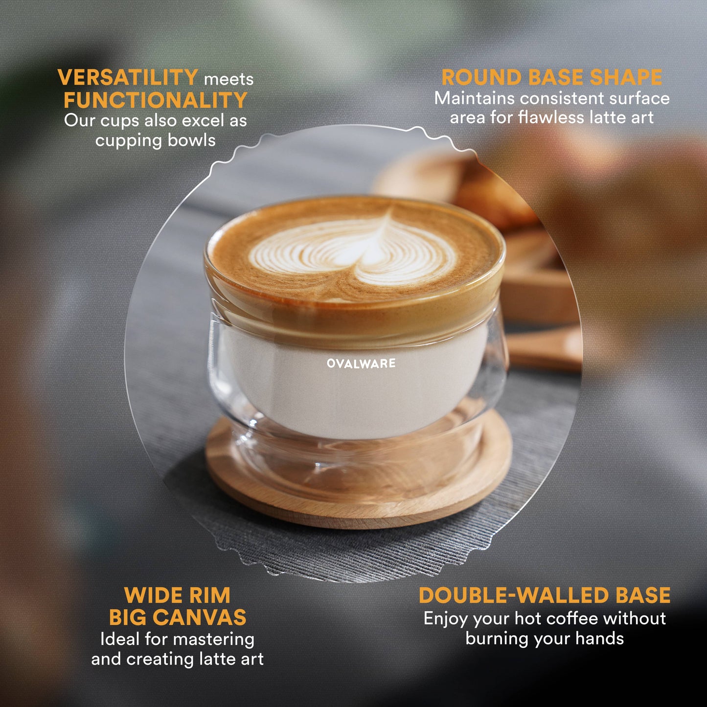 Cup - Double Wall Latte Master  | Frost White  250mL ( 8.5oz) Set of 2
