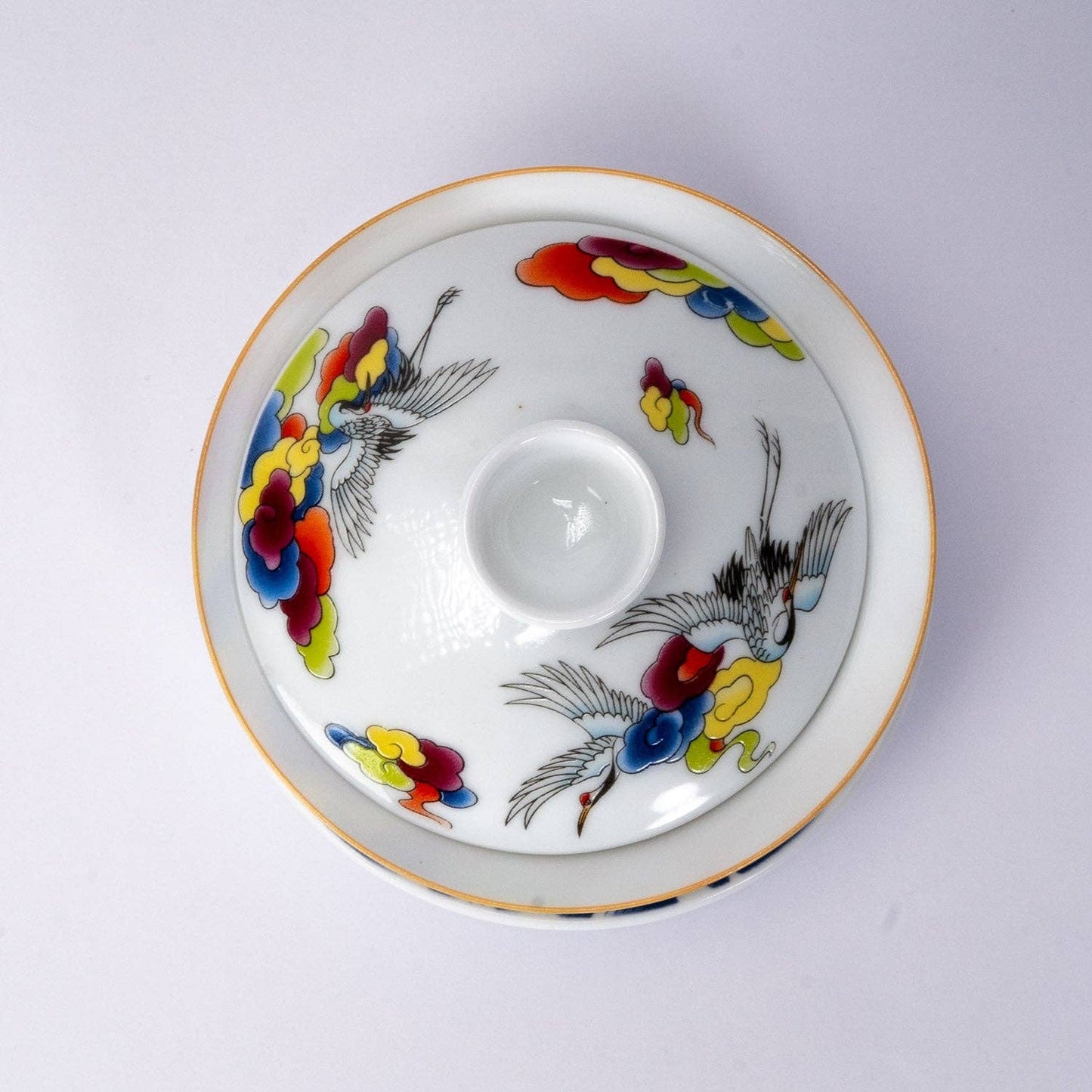 Gaiwan - Tea Brewing Cup with Lid Japanese Crane 5 fl oz (150 ml)