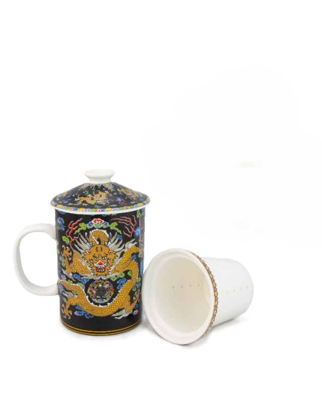 Brew In Mug - Porcelain Lid & Strainer