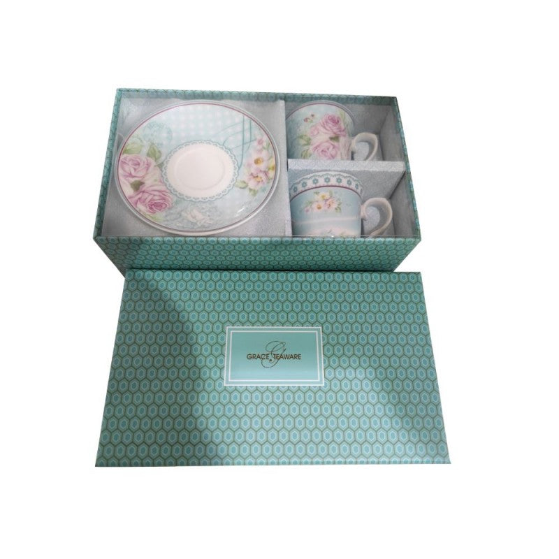 Teacup and Saucer Set - Romantic Rose