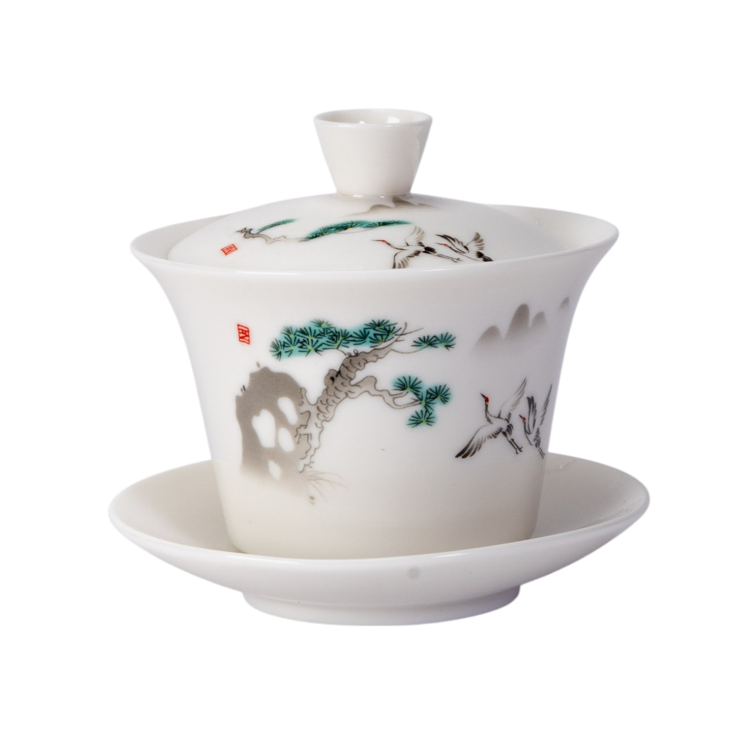 Gaiwan - Tea Brewing Cup with Lid – Japanese Crane 5oz (150ml)
