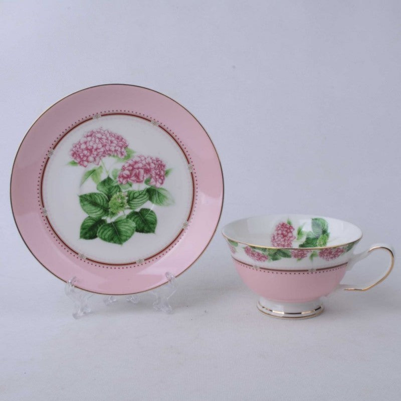 Tea Cup and Saucer Set - Hydrangea 8oz