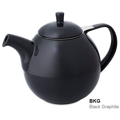 FORLIFE Curve 45-Ounce Teapot with Infuser, Black Graphite