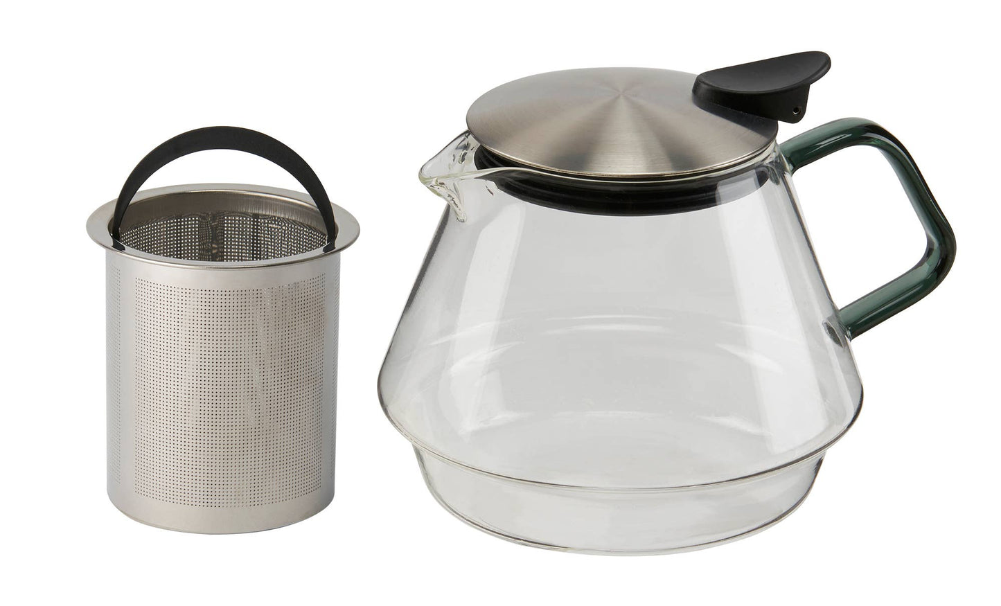 Teapot - Pure Glass W/ Black Handle