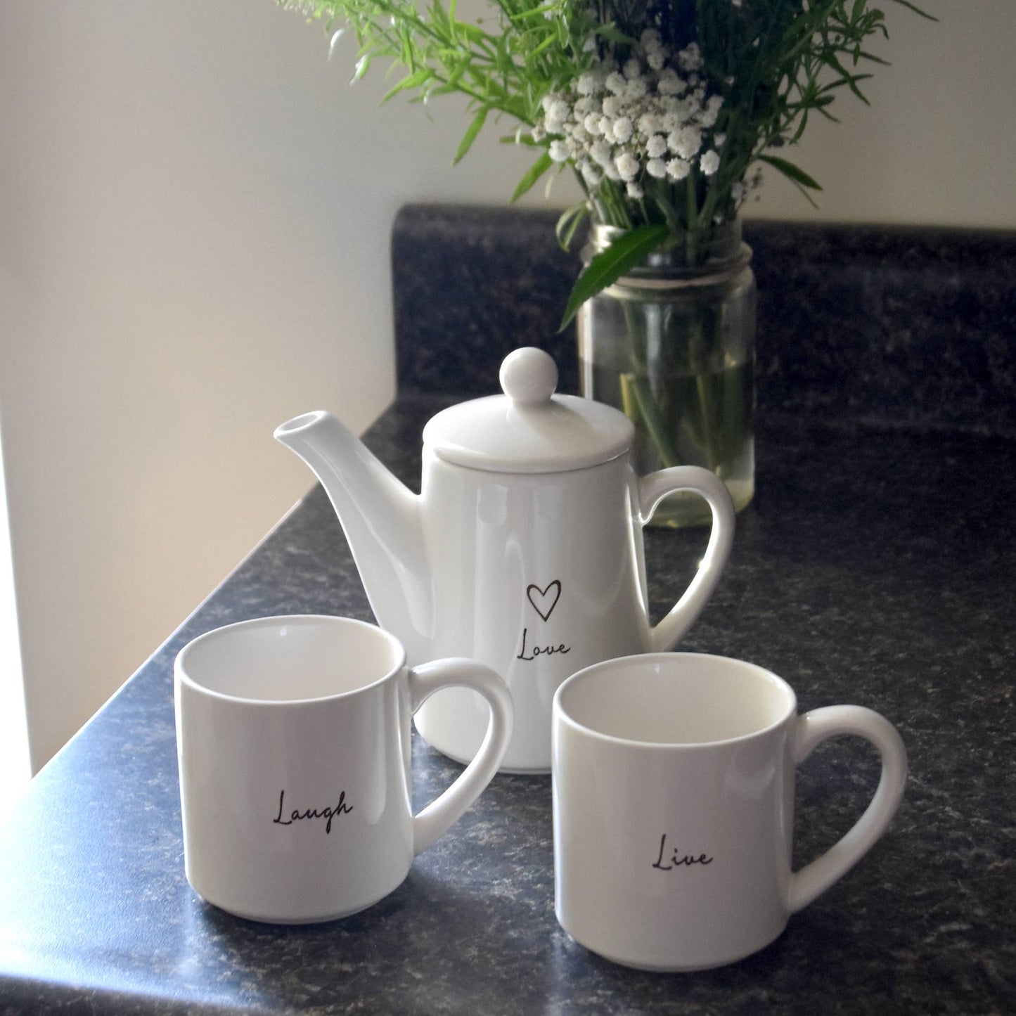 Tea Set - Live, Laugh, Love Stacking Tea for Two