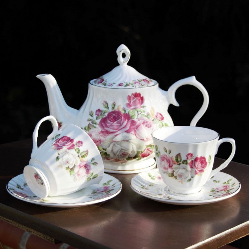 Teapot- Rose Themed Bone China-40oz