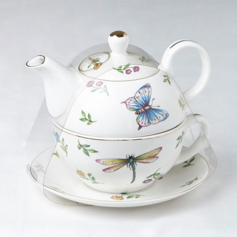 Tea For One Set - Garden Butterfly and Dragonfly