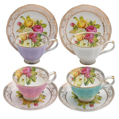 Tea Cup and Saucer Set-Rose Bouquet