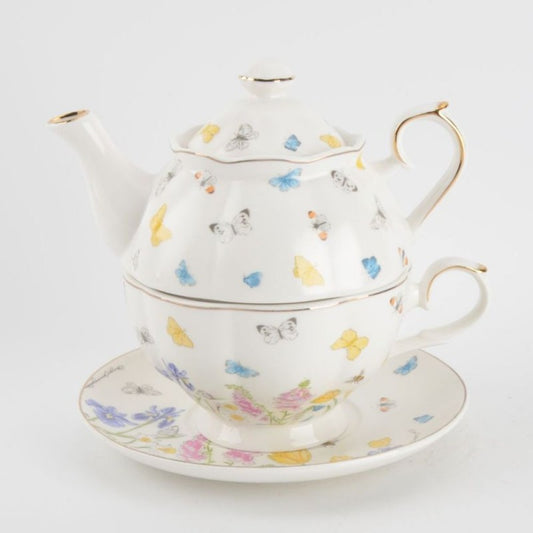 Tea-for-One Set - Butterfly Garden