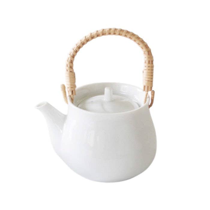 Teapot - Miyama Porcelain with Bamboo Handle
