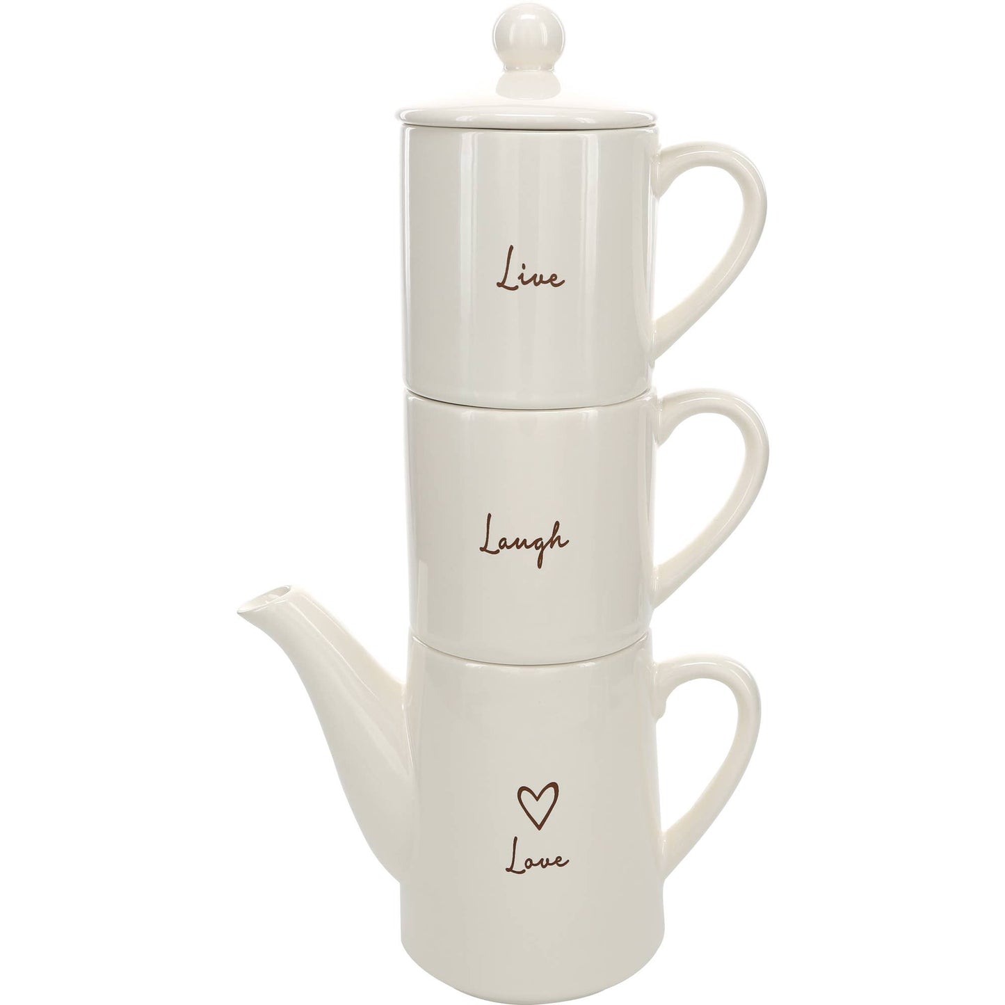 Tea Set - Live, Laugh, Love Stacking Tea for Two