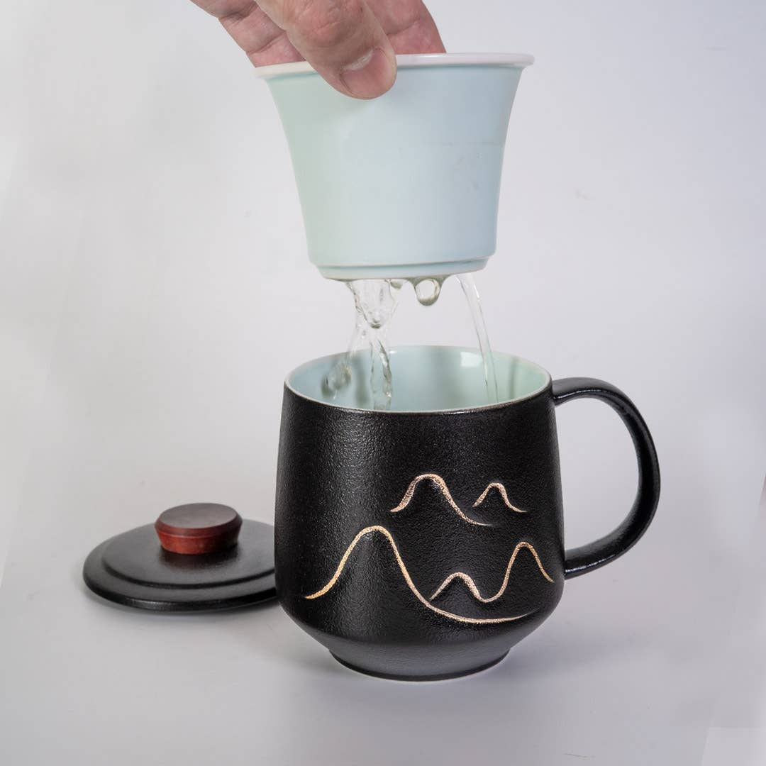 Brew In Mug - With Lid & Infuser – Mountain Design 12oz