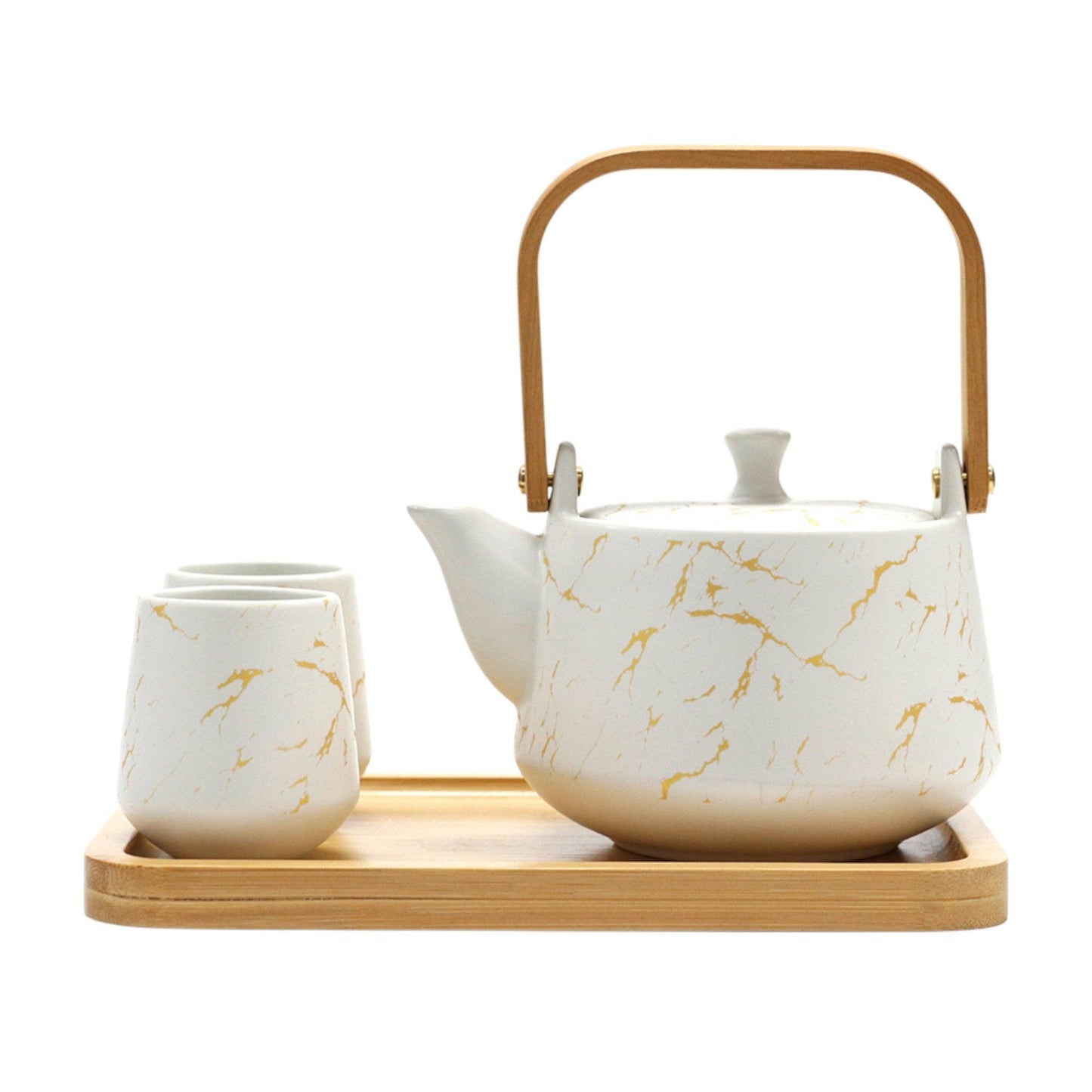 Teaset - White Marble Glazed Tea Set 22 oz