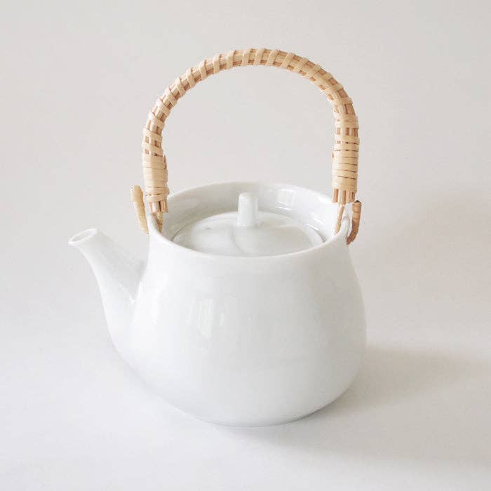Teapot - Miyama Porcelain with Bamboo Handle