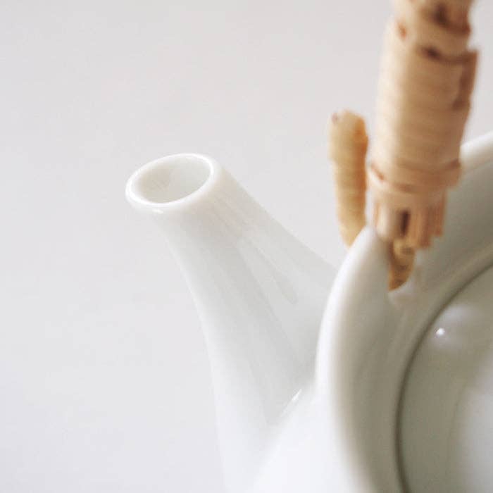 Teapot - Miyama Porcelain with Bamboo Handle