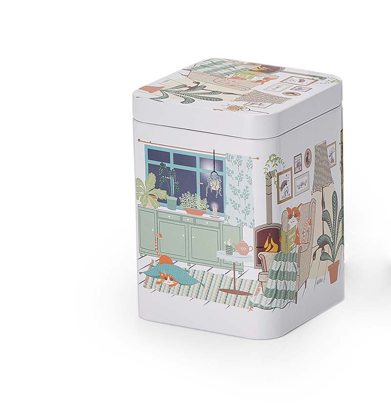 Tea Container - Urban Cat Themed - 3.5 oz.(100g)