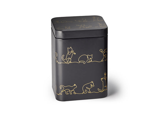 Tea Container - Shadow Cat Square 3.5 oz(100g)