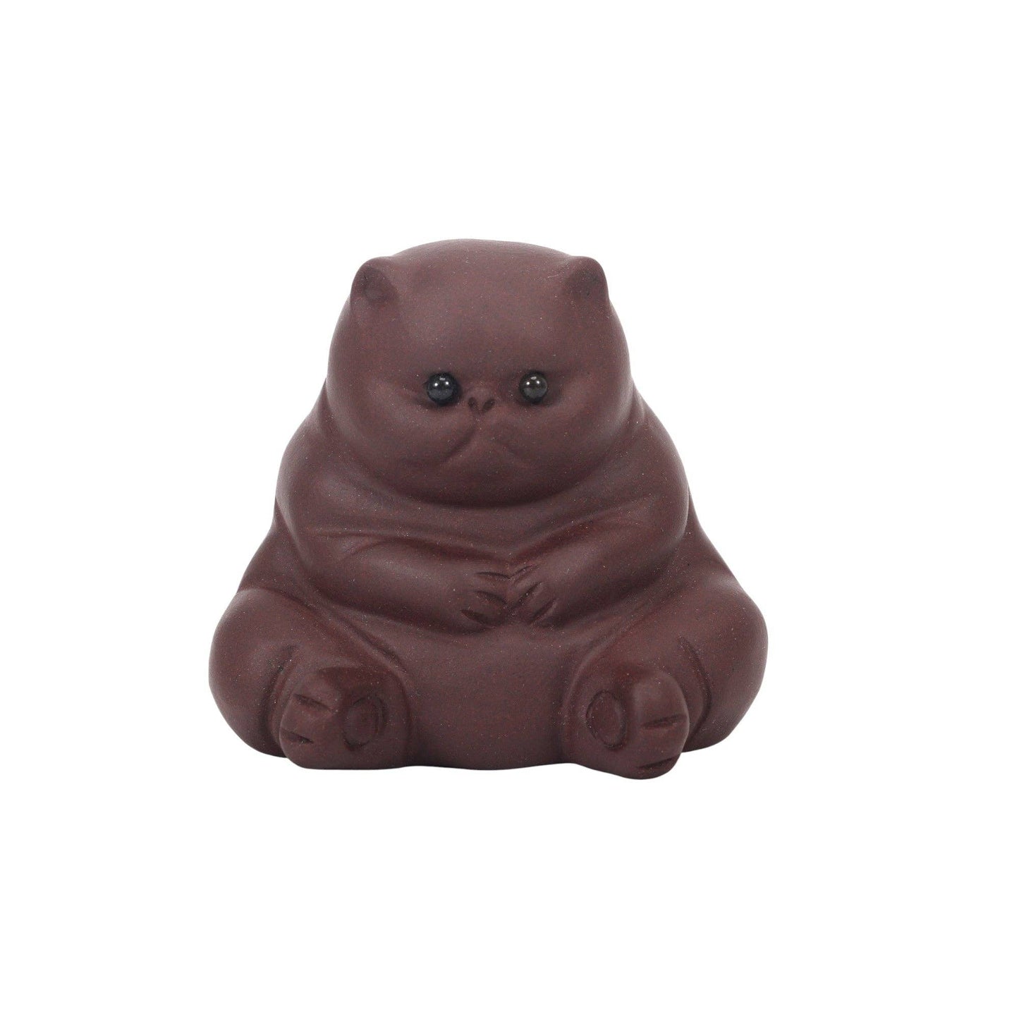 Tea Pet - Seated Chubby Cat Zisha ( 2.5"H)