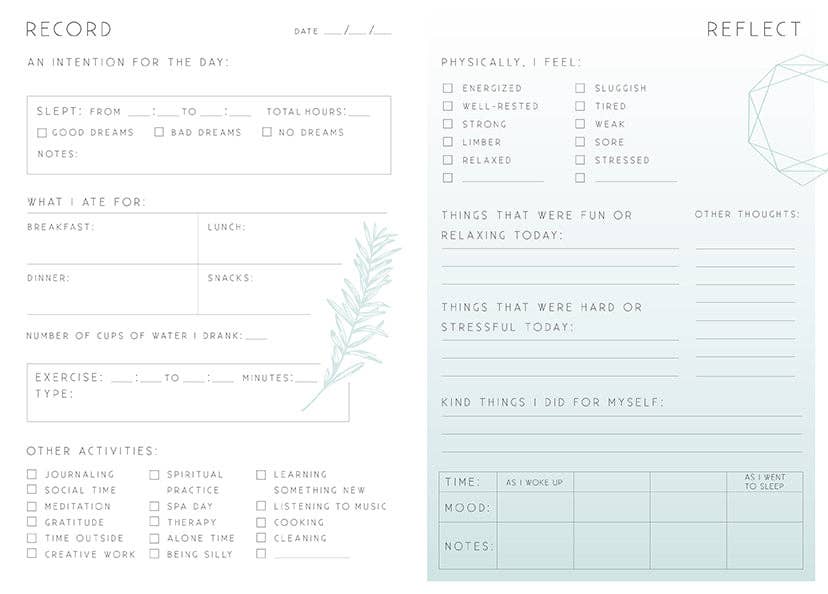 Journal - Self-Care: A Day and Night Reflection