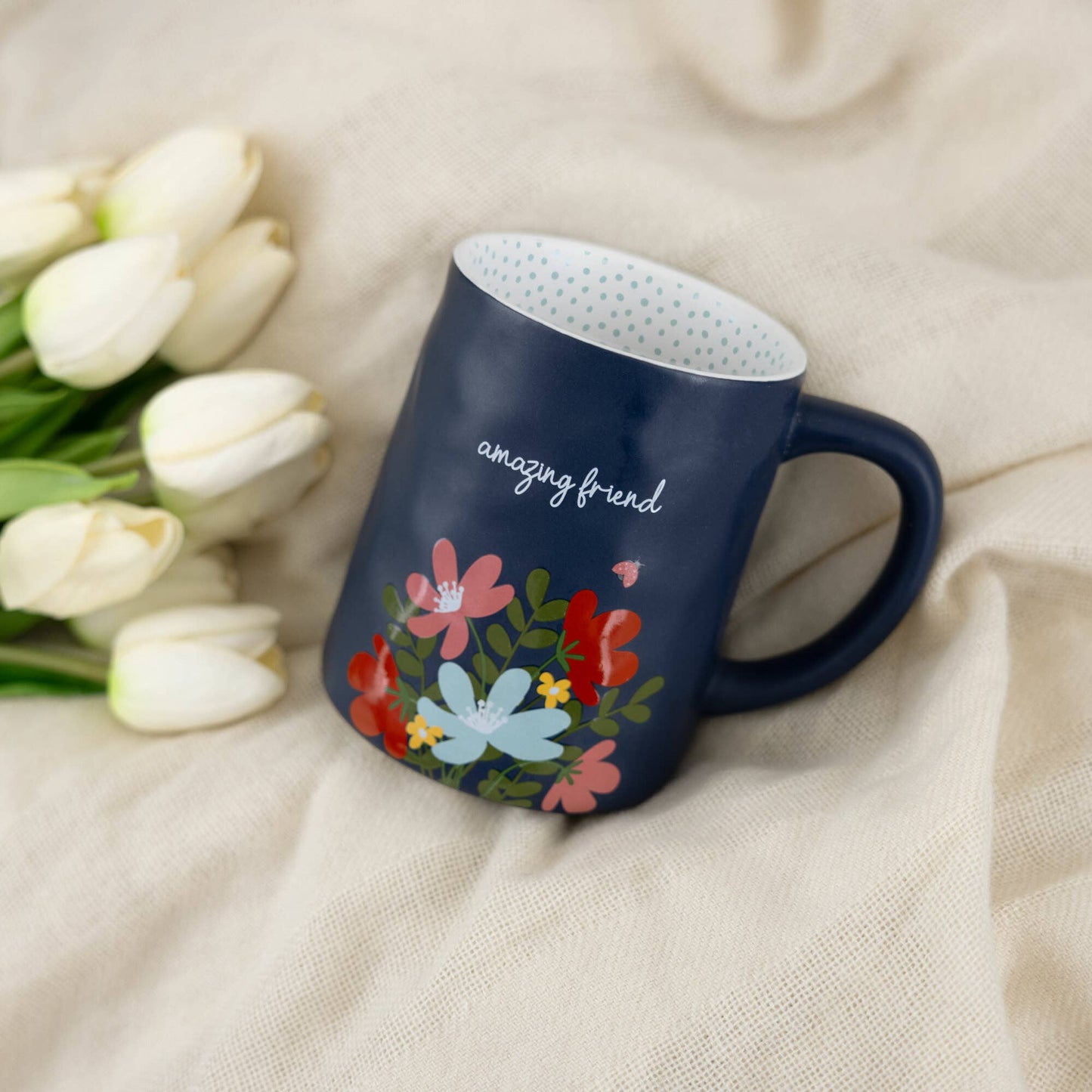 Mug - Amazing Friend Floral Stoneware – 17 oz