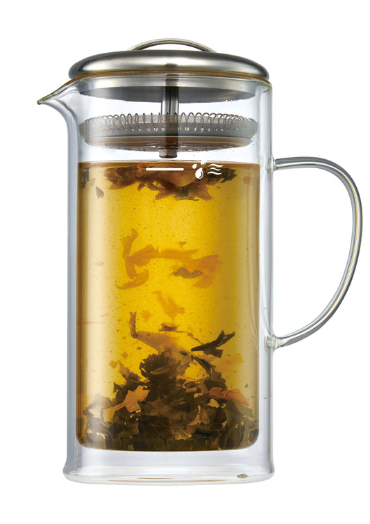 Teapot - Double Wall Glass W/Strainer 24oz