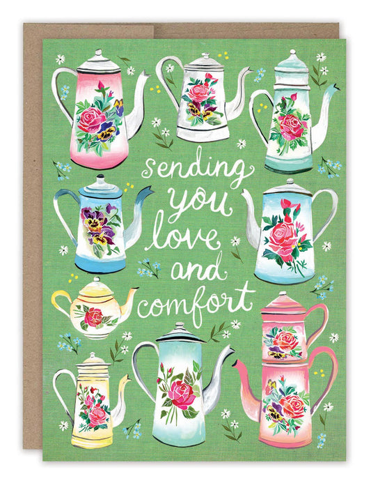 Greeting Card - Teapots Get Well Card