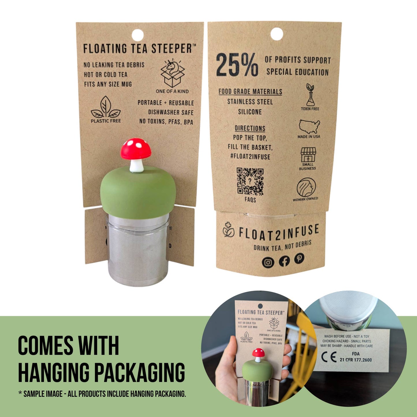 Tea Infuser - Floating Green Book