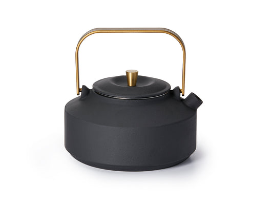 Cast Iron Teapot  –  "Ning "Black & Gold (27 oz)