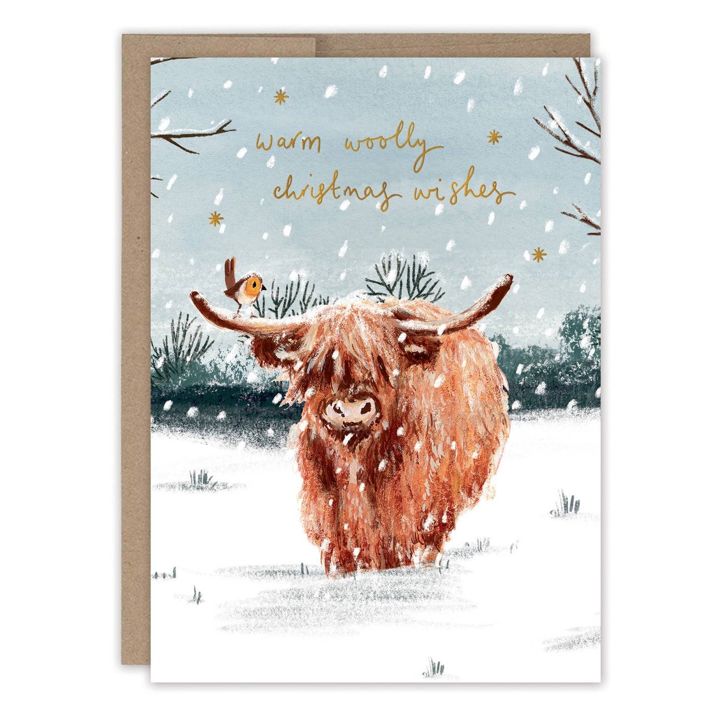 Greeting Card - Highland Cow Woolly Christmas Wishes