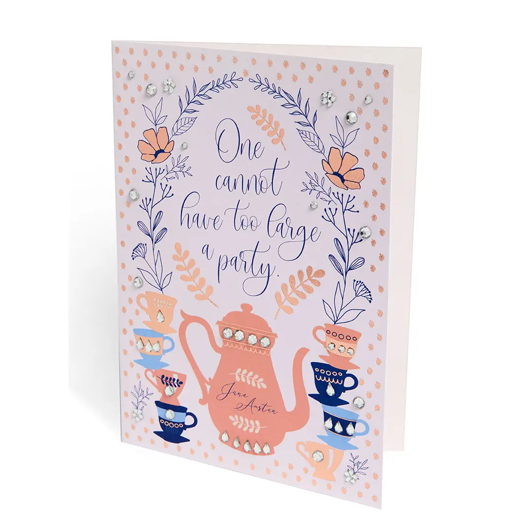 Greeting Card -Jane Austen Tea Party Birthday Embellished
