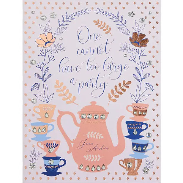 Greeting Card -Jane Austen Tea Party Birthday Embellished