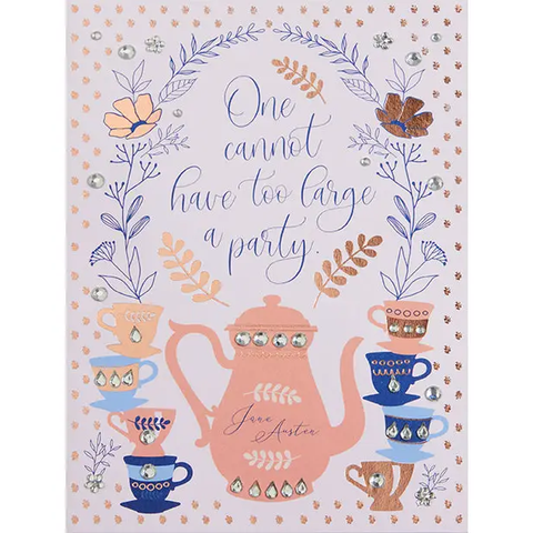 Greeting Card -Jane Austen Tea Party Birthday Embellished