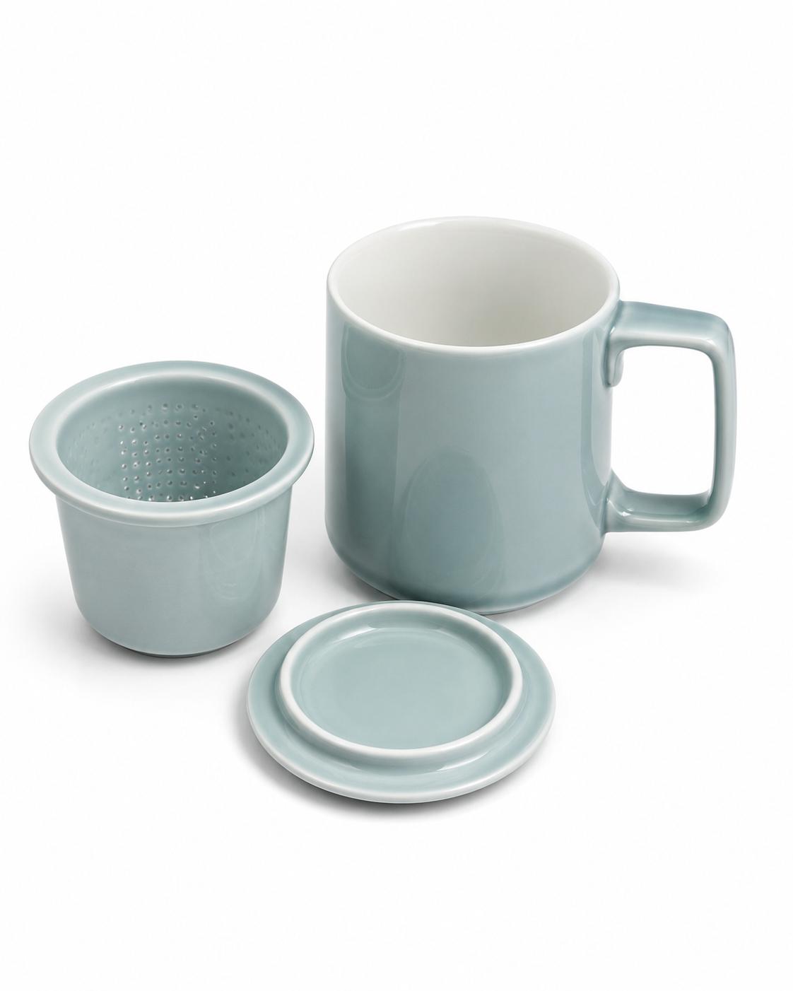 Brew In Mug - Modern Ceramic Tea Infuser Mug Set with Lid