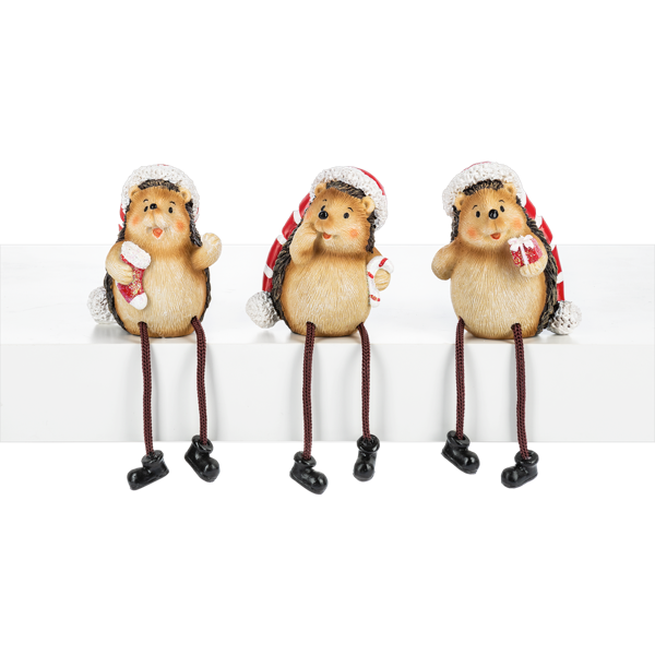 Shelf Sitter - Candy Cane Hedgehog