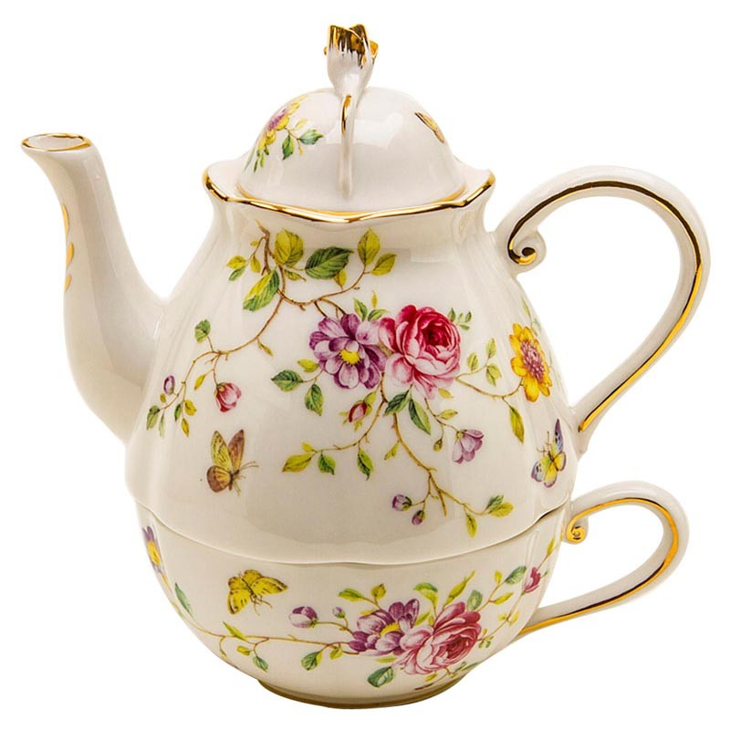 Tea For one Set - Spring Floral Butterfly