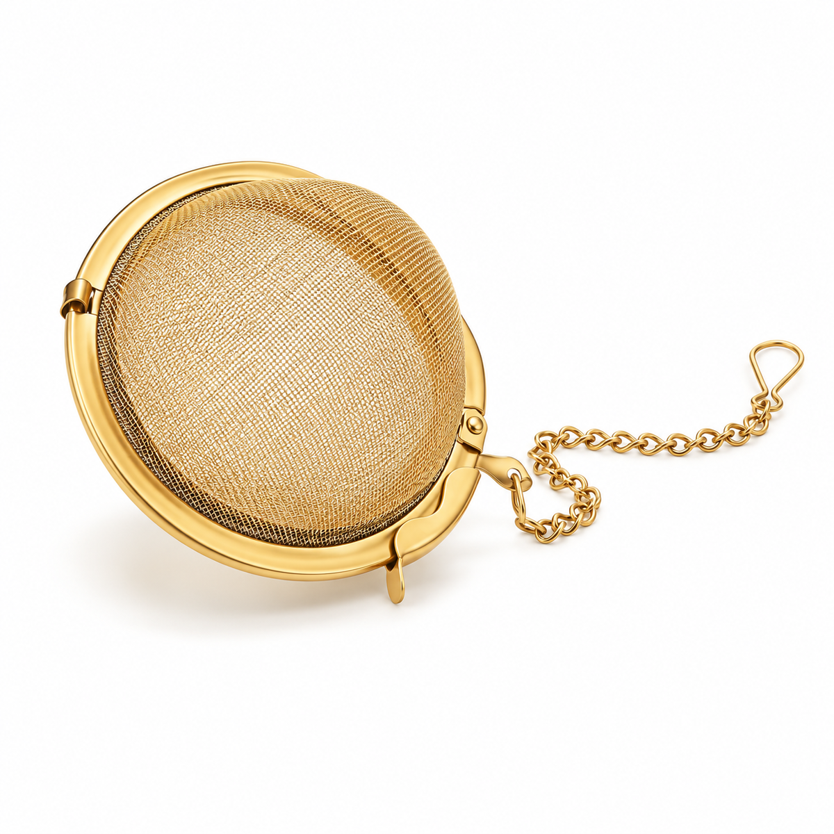 Marisol golden stainless steel tea ball infuser with chain