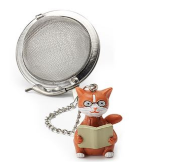 Tea Infuser Ball - Oskar The Book Reading Cat