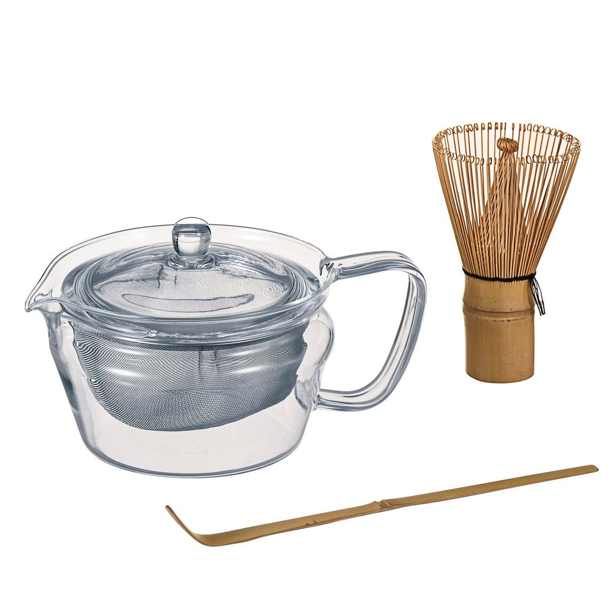 Matcha Set - Zen Glass Teapot, Bamboo Whisk & Matcha Scoop